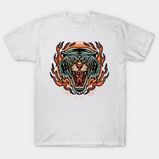 tiger and flames tattoo T-Shirt